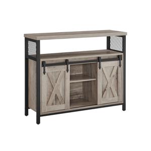 Dressoir met 2 schuifdeuren, Grijs + Zwart