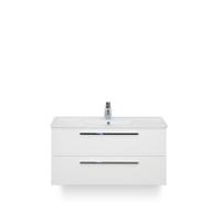 Seville Badmeubelset 100 cm - Wit Hoogglans - Keramische Wastafel Wit Enjoy