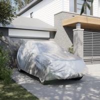 VidaXL Autohoes voor suv met gespriemen m volledig peva zilverkleurig