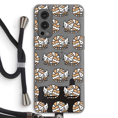 Slapende poes: OnePlus Nord 2 5G Transparant Hoesje met koord