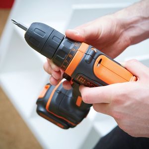 Black & Decker BDCDD12KB-QW boor Zonder sleutel Zwart, Oranje