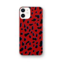 Red Leopard: iPhone 12 mini Transparant Hoesje