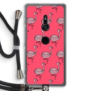 Flamingo: Sony Xperia XZ2 Transparant Hoesje met koord