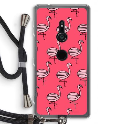 Flamingo: Sony Xperia XZ2 Transparant Hoesje met koord