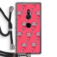 Flamingo: Sony Xperia XZ2 Transparant Hoesje met koord
