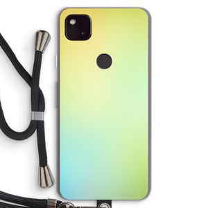 Minty mist pastel: Pixel 4a 5G Transparant Hoesje met koord