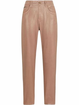 Dolce & Gabbana jean ample à fini enduit - Tons neutres