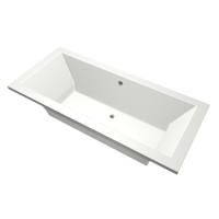 Xenz Society Duobad - 200x90x53 - afvoer Midden - acryl - wit mat 6886-03