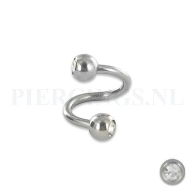 Twister 1.6 mm chirurgisch staal kristal
