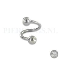 Twister 1.6 mm chirurgisch staal kristal