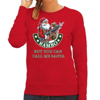 Rode foute Kersttrui / Kerstkleding Rambo but you can call me Santa voor dames 2XL  -
