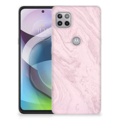 Motorola Moto G 5G | TPU | Siliconen hoesje | Marble Pink - Origineel Cadeau Vriendin