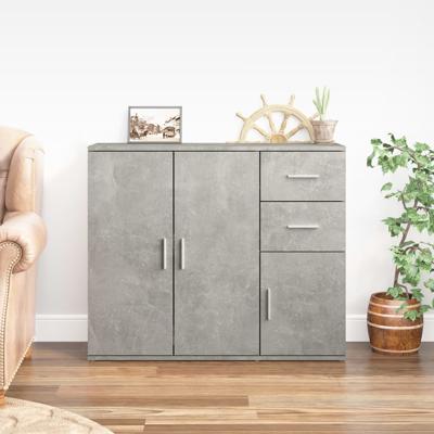 Dressoir 91x29,5x75 cm bewerkt hout betongrijs