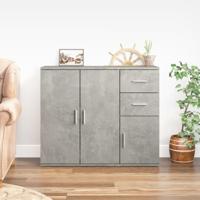 Dressoir 91x29,5x75 cm bewerkt hout betongrijs