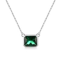 Elenza Smaragd CZ Ketting in 925 Zilver