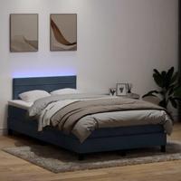 Boxspring met matras en LED fluweel donkergrijs 120x220 cm