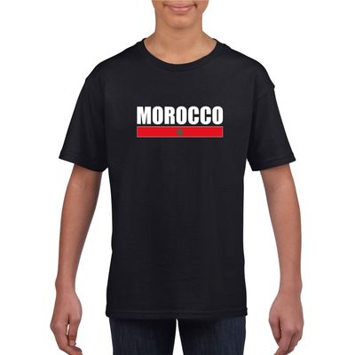 Zwart Marokko supporter t-shirt voor kinderen Zwart Marokko supporter t-shirt voor kinderen