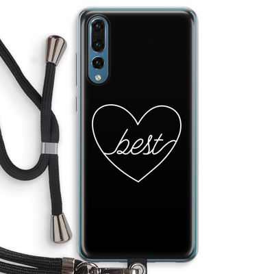 Best heart black: Huawei P20 Pro Transparant Hoesje met koord