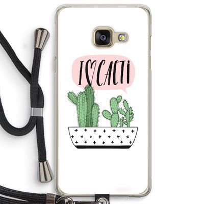 I love cacti: Samsung Galaxy A3 (2016) Transparant Hoesje met koord