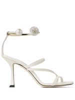 Jimmy Choo sandales Ottilia 90 mm en cuir - Blanc - thumbnail