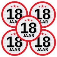 18 jaar leeftijd sticker - 5x - rond - Dia 15 cm - 18 jaar verjaardag - jubileum - leeftijd versieri