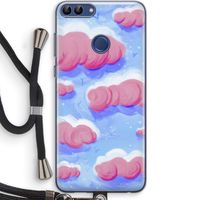 Roze wolken met vogels: Huawei P Smart (2018) Transparant Hoesje met koord