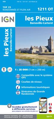 Wandelkaart - Topografische kaart 1211OT Les Pieux, Barneville, Carteret | IGN - Institut Géographique National