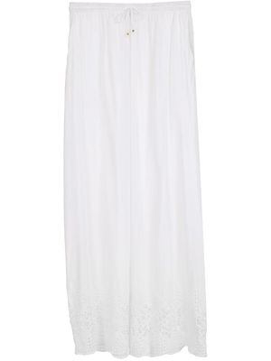 Amir Slama pantalon palazzo à broderie anglaise - Blanc