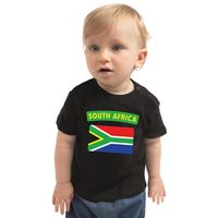 South-Africa / Zuid-Afrika landen shirtje met vlag zwart voor babys 80 (7-12 maanden)  -