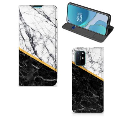 OnePlus 8T | Standcase | Marmer Wit Zwart - Origineel Cadeau Man