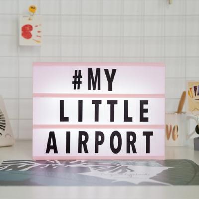 Alphabet Handmade Puzzle Light Box Decoration Night Light Home Decoration with Black and White Card(Pink box pink strip)