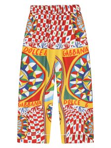 Dolce & Gabbana Kids pantalon droit Carretto à logo imprimé - Rouge