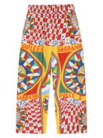 Dolce & Gabbana Kids pantalon droit Carretto à logo imprimé - Rouge