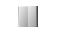 INK SPK2 spiegelkast met 2 dubbelzijdige spiegeldeuren, 2 verstelbare glazen planchetten, stopcontact en schakelaar 70 x 14 x 73 cm, hoogglans