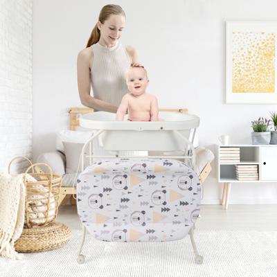 4 in 1 Opvouwbare Wiegtafel met Badkuip Draagbare Wiegkommode met Wiegmatras Wit