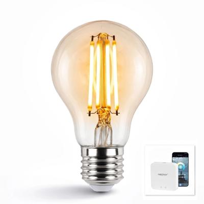 Wifi set met dual white smart filament lamp van milight 7w e27 fitting - amberkleurig a60 model - met milight module Wifi set met dual white smart filament lamp van milight 7w e27 fitting - amberkleurig a60 model - met milight module