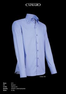 Giovanni Capraro 915-39 Heren Overhemd - Licht Blauw [Navy accent]
