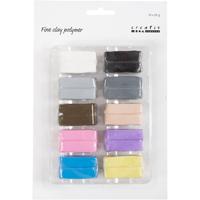 Creativ Company Fijne polymeerklei, pastelkleuren, 10x20 gr/ 1 doos