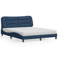 Bed met matras "Hvar" stof blauw 160x200 cm