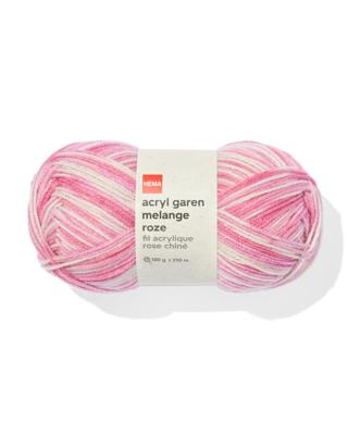 HEMA Acryl Garen Roze Melange 100gram 250meter