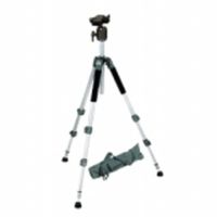 Walimex WAL-6702 + Kopf FT-00 Tripod 1/4 inch, 3/8 inch Werkhoogte: 60 - 156 cm Zilver Incl. tas, Kogelkop - thumbnail