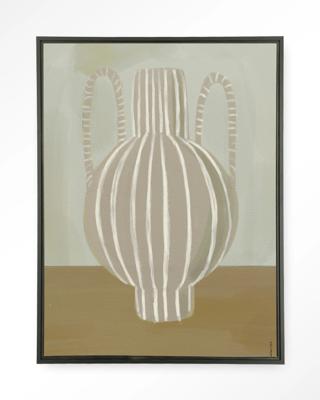 Urban Cotton Wandkleed 'Vivid Vase 04' 110 x 145cm in Floating Frame - black