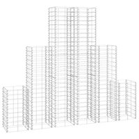 The Living Store Schanskorfset - 6-delige gabionset - 25 x 25 x 50/100/150 cm - Gegalvaniseerd staal