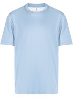 Brunello Cucinelli t-shirt en lin mélangé à col rond - Bleu - thumbnail