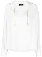 Elisabetta Franchi chemise à pendentif logo - Blanc