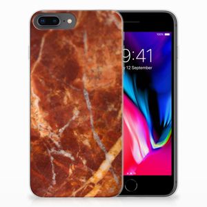 Apple iPhone 7 Plus | 8 Plus TPU Siliconen Hoesje Marmer Bruin