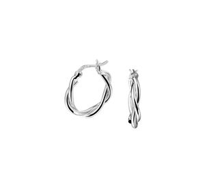 Oorringen gedraaid zilver 3,5 x 22 mm