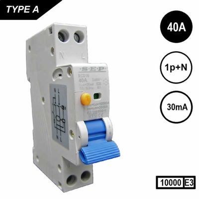 Aardlekschakelaar 30mA 40A 10KA 18mm breed Kemakeur
