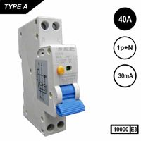 Aardlekschakelaar 30mA 40A 10KA 18mm breed Kemakeur