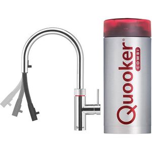 Quooker Flex Kokendwaterkraan - C uitloop - COMBI+ Reservoir - Chroom - 3 in 1